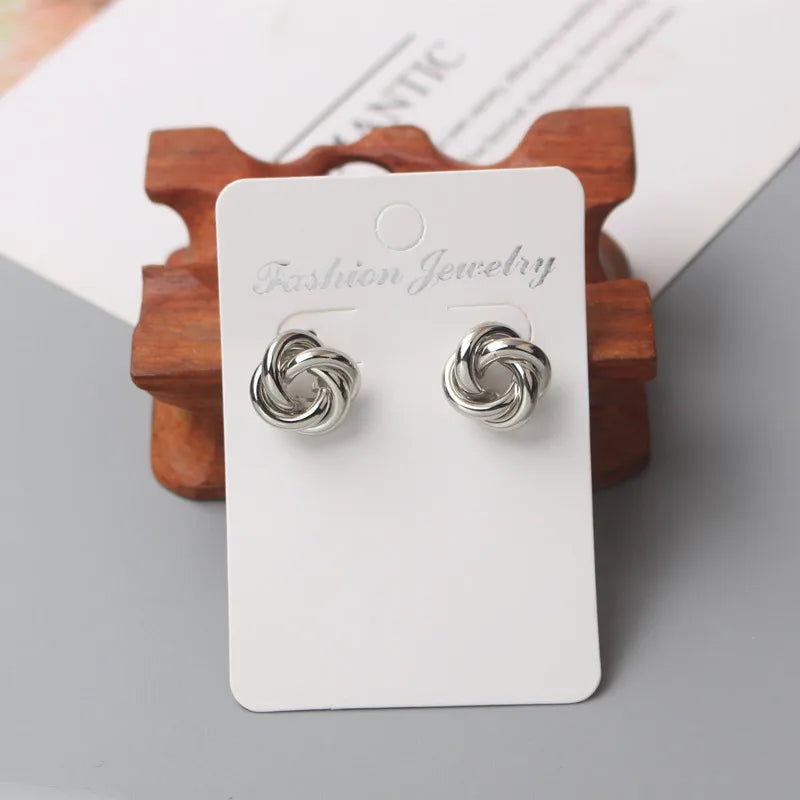 Gold Color Twist Round Earrings Earring