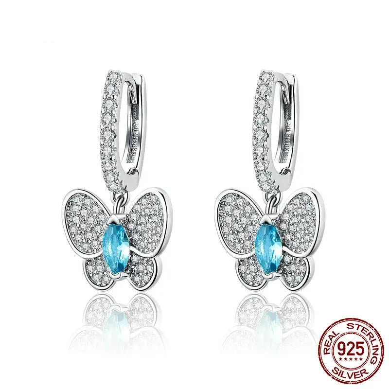Butterfly Crystal Drop Earrings