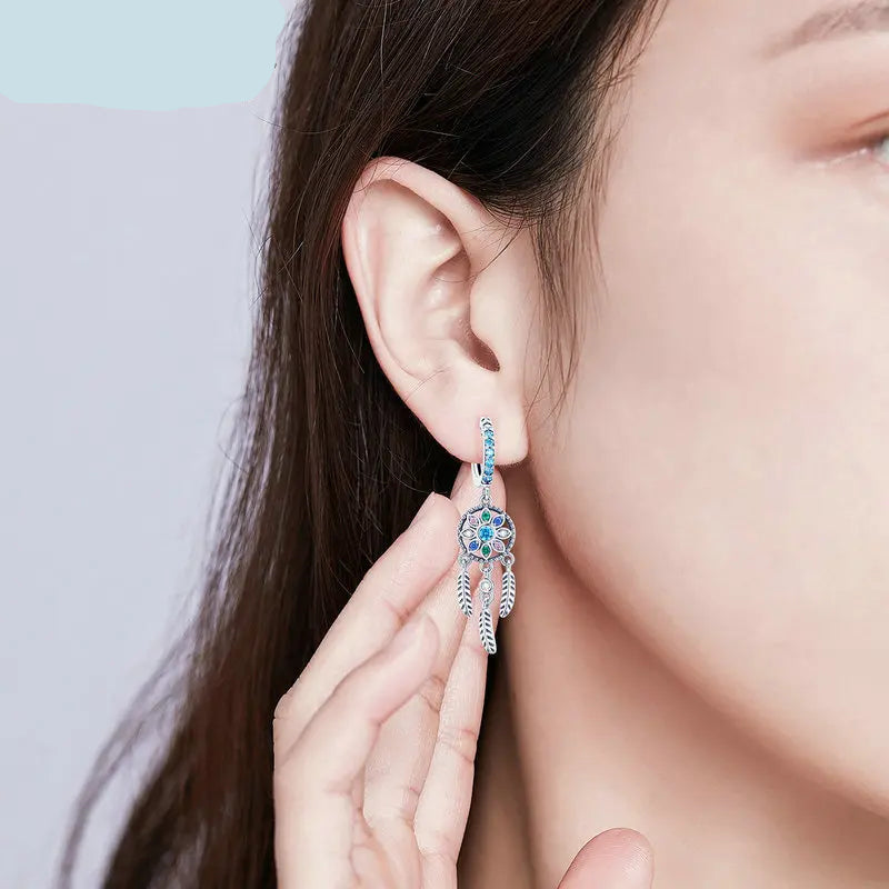 Bohemia Dreamcatcher Hanging Drop Earrings