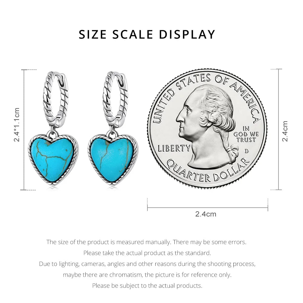 Twist Hoop Blue Heart Earrings