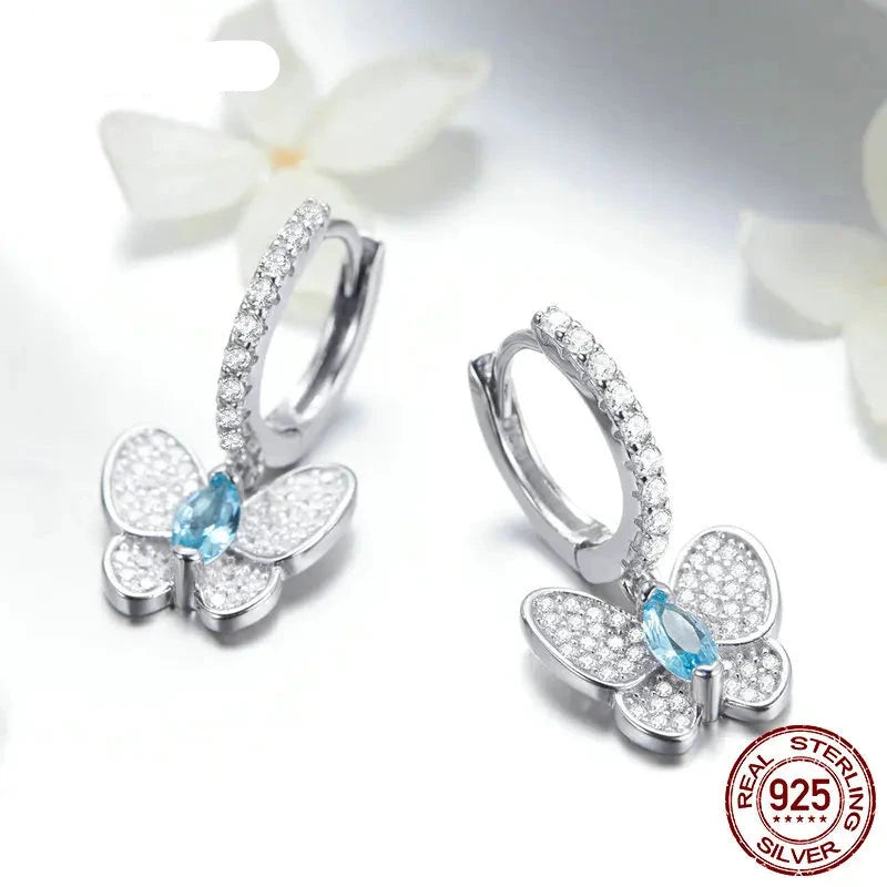 Butterfly Crystal Drop Earrings