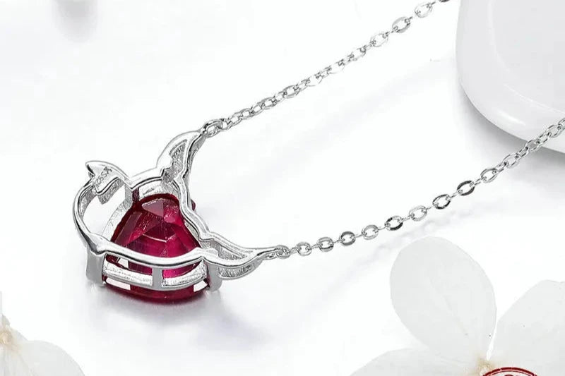 Scarlet Grace – Red Zircon Pendant Necklace