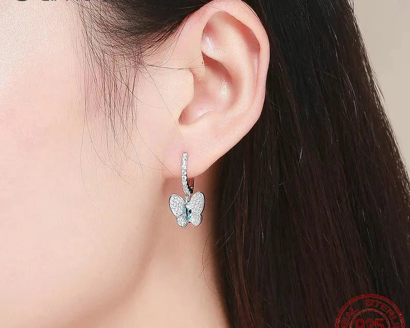 Butterfly Crystal Drop Earrings