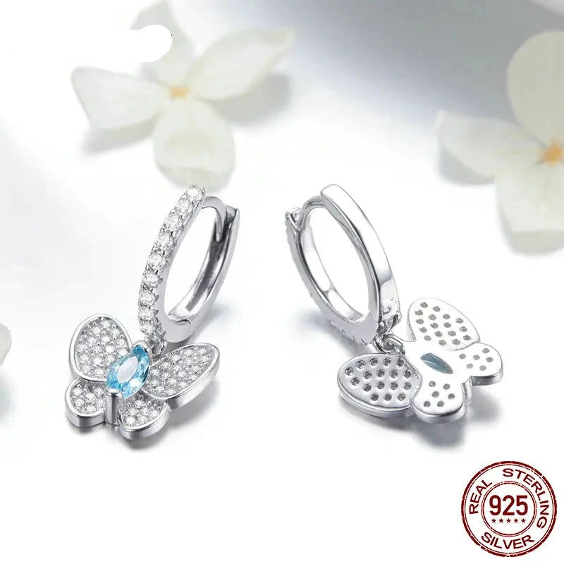 Butterfly Crystal Drop Earrings