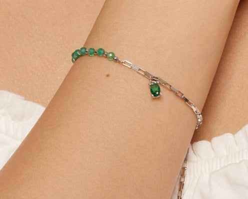 Crystal Green Beads Bracelet