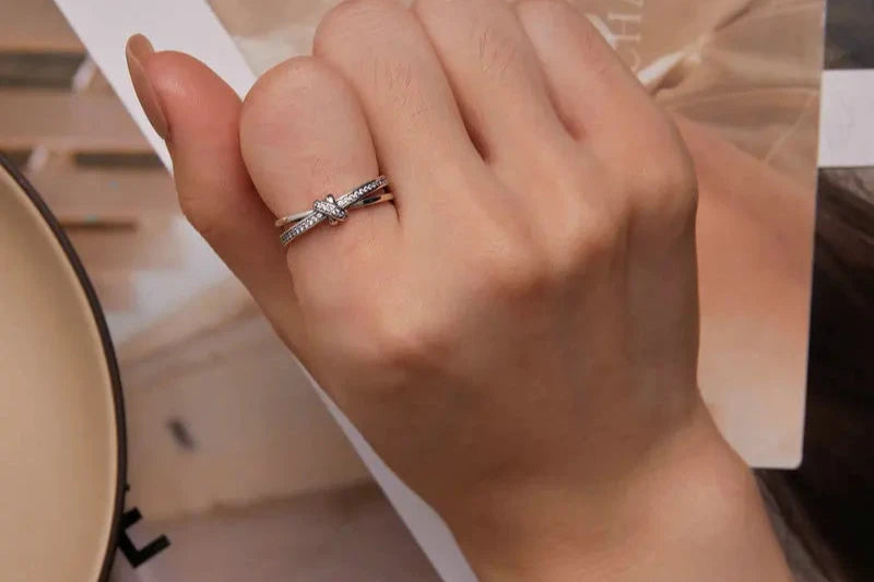 Bound Elegance – Double Layer Knot Ring