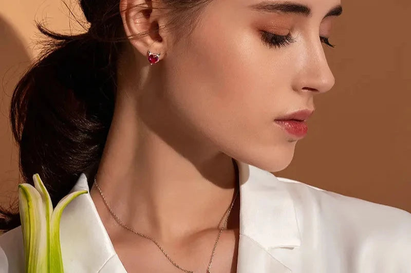 Scarlet Grace – Red Zircon Pendant Necklace