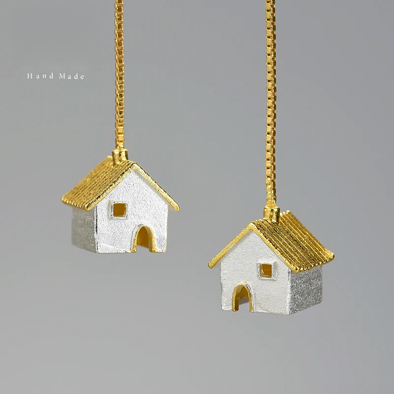 Unique Castle Long Hanging Dangle Earrings