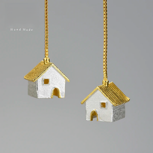 Unique Castle Long Hanging Dangle Earrings