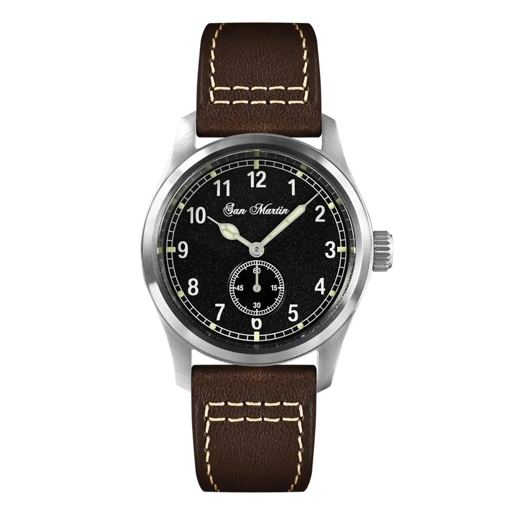 San Martin Pilot Watch 37mm – RONDA Quartz, Luminous, 10 Bar