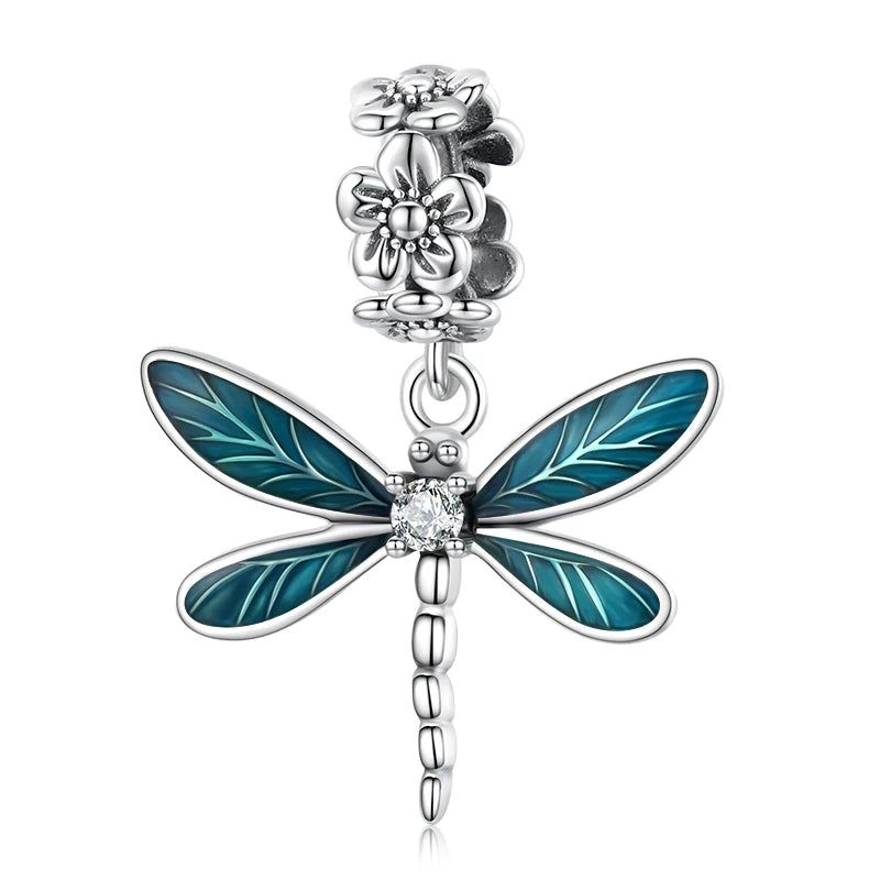 Genuine 925 Sterling Silver Gorgeous Dragonfly Pendant Charm