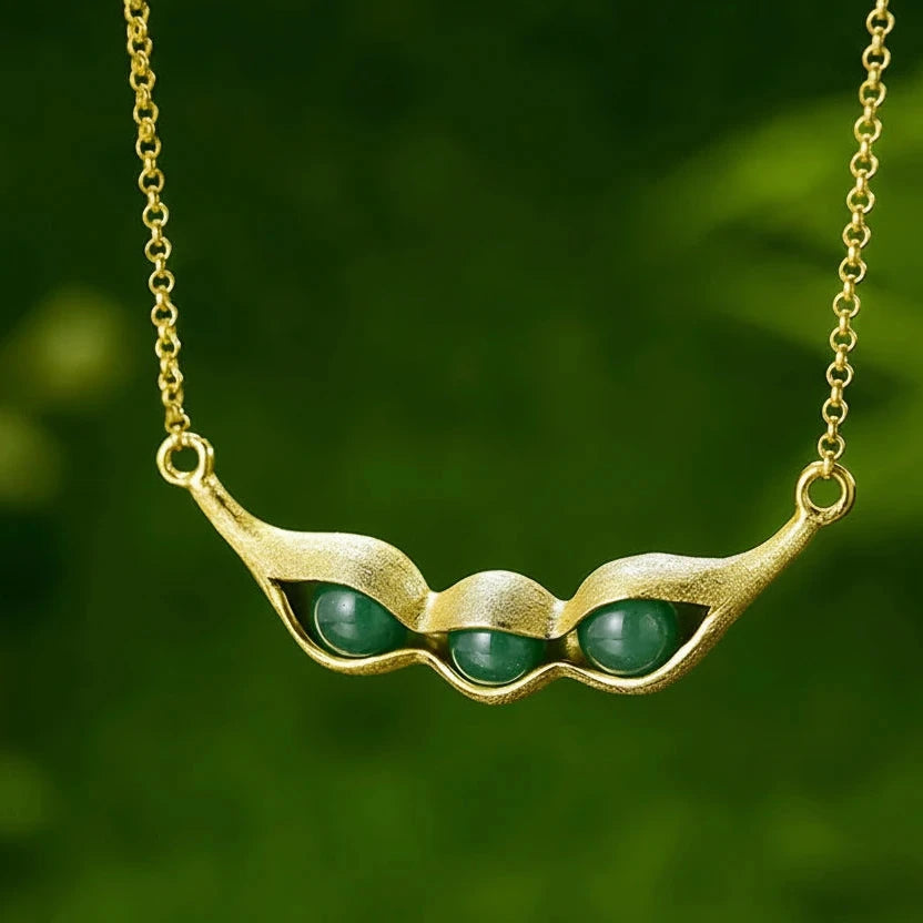 Natural Aventurine Necklace 925 Sterling Silver Gold Plated Handmade  Jewelry