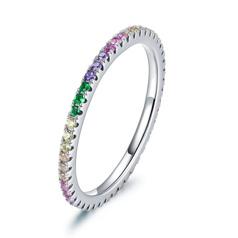 Rainbow CZ Simple Fashion Ring