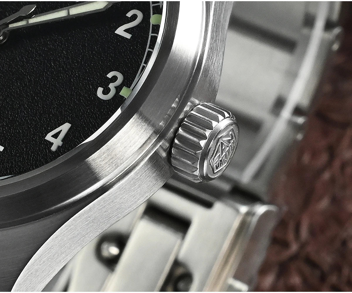 San Martin Pilot Watch 37mm – RONDA Quartz, Luminous, 10 Bar