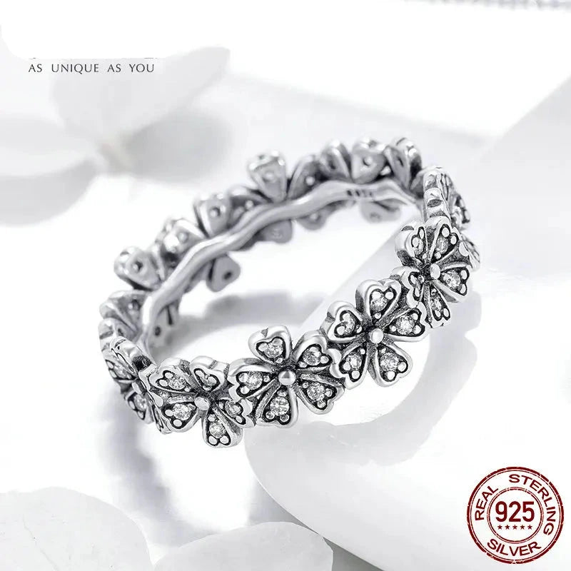 925 Sterling Silver Stacked Daisy Flower