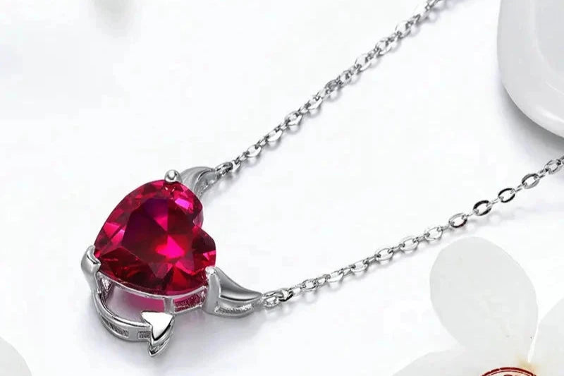 100% 925 Sterling Silver Red Zircon