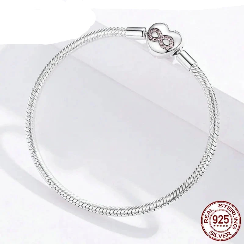 Infinity Heart Bracelet Sterling Silver 925