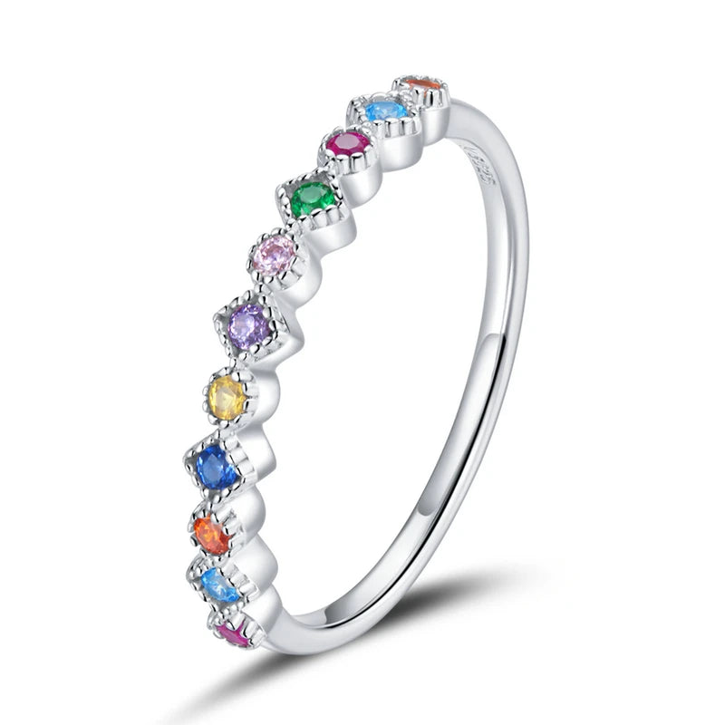 Rainbow CZ Simple Fashion Ring