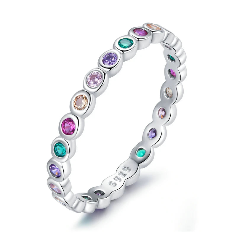 Rainbow CZ Simple Fashion Ring