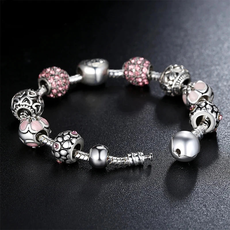 Silver Plated Charm Bracelet & Bangle