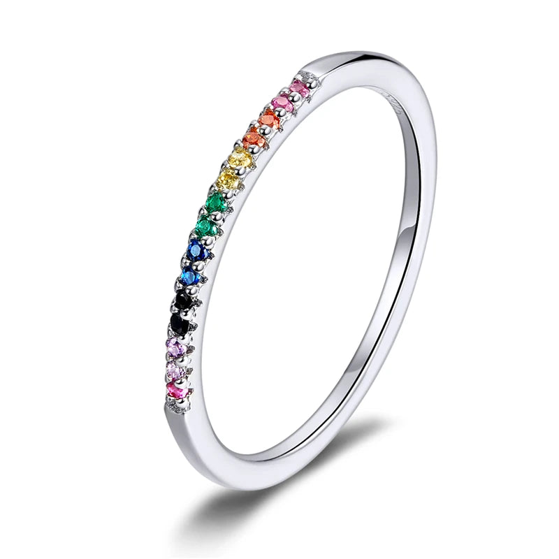 Rainbow CZ Simple Fashion Ring