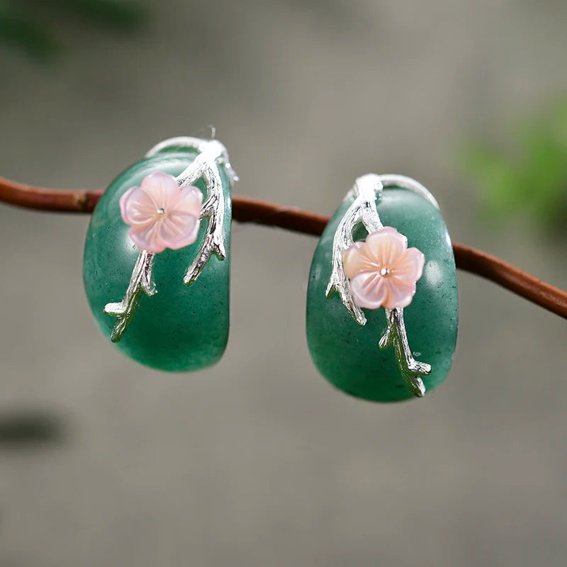 Plum Flower Stud Earrings