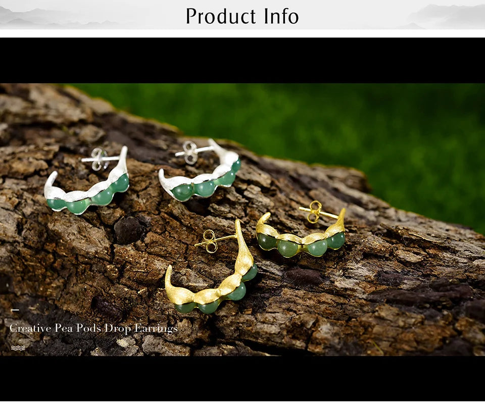 Pea Pods Drop Earrings