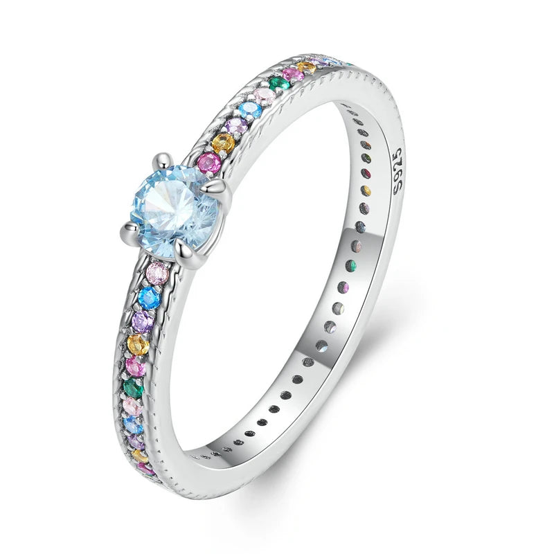 925 Sterling Silver Multicolor Zircon