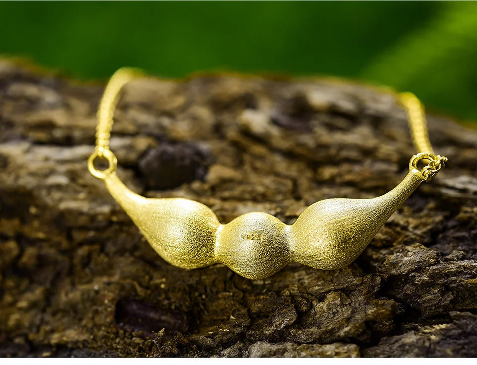 Natural Aventurine Necklace 925 Sterling Silver Gold Plated Handmade  Jewelry