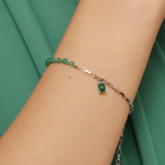 Silver 925 Bracelet with Crystal Glass Stones
