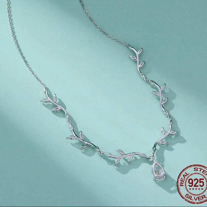 1.5CT Teardrop Moissanite Jewelry Necklace D Color VVS1 925 Silver Pear‑Cut