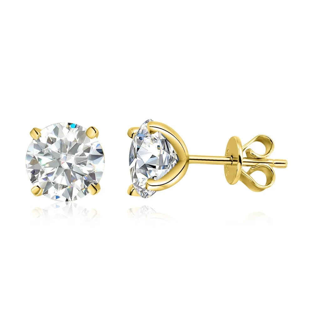 Rose Gold Color Moissanite Stud Earrings