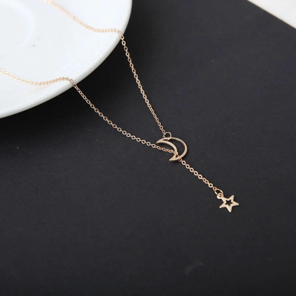 Colorful Moon Star Lightning Pendant Necklaces