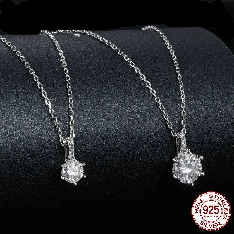 Grown Diamond Necklace / 925 Sterling Silver Fine Jewelry