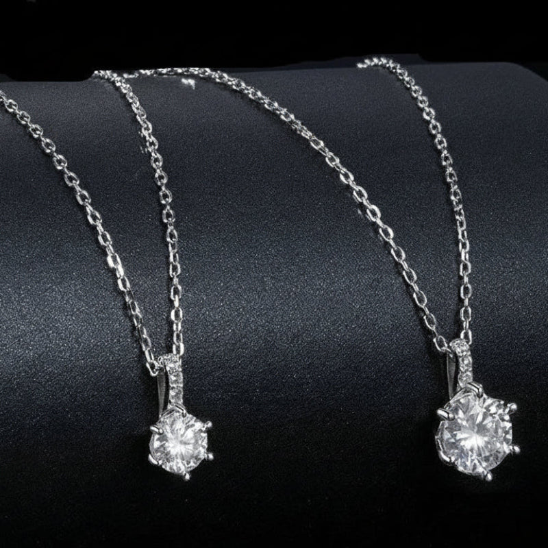 D color moissanite star pendant necklace in 925 sterling silver