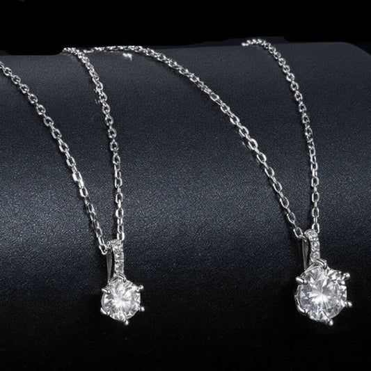 D color moissanite star pendant necklace in 925 sterling silver