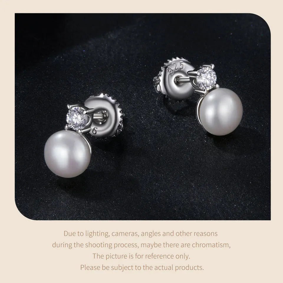 925 Sterling Silver Freshwater Pearl Stud Earrings