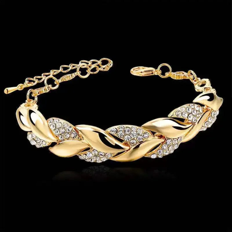 Luxury Love Braided Leaf Bracelet Charm
