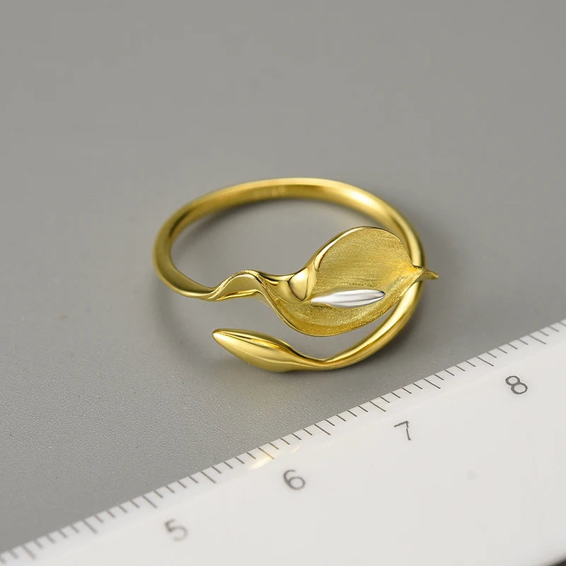 New Calla Lily Flower Adjustable Ring