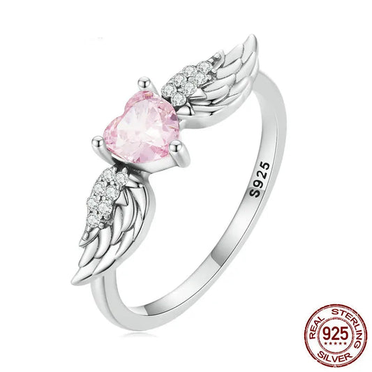 925 Sterling Silver Angel Wing Ring