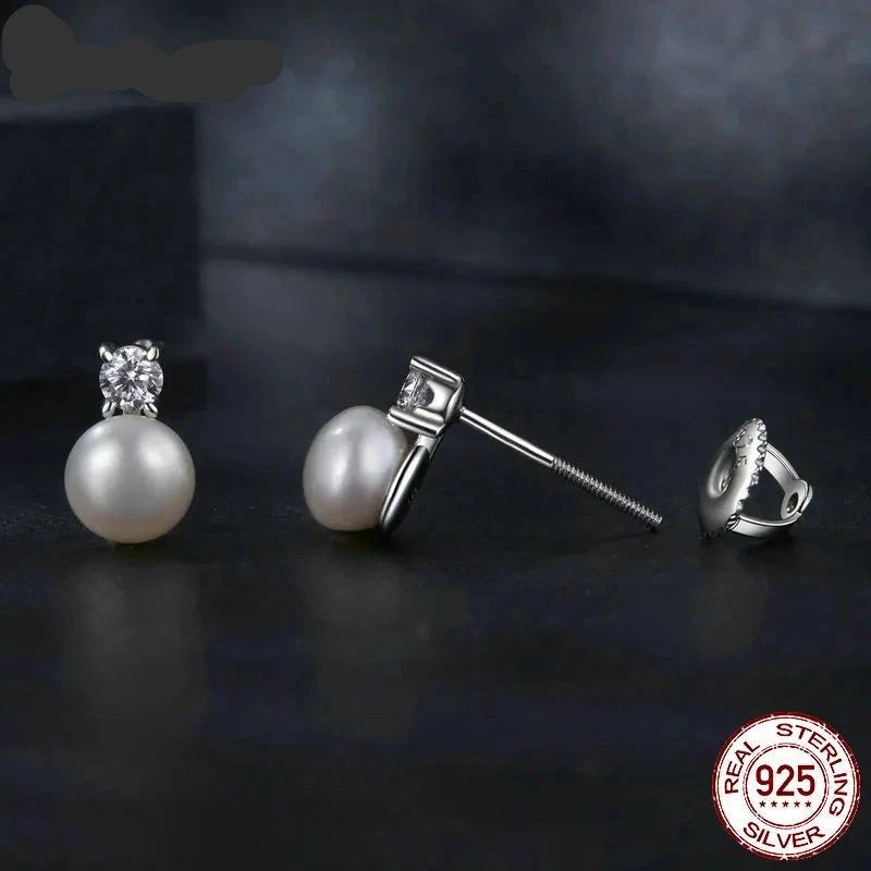 925 Sterling Silver Freshwater Pearl Stud Earrings