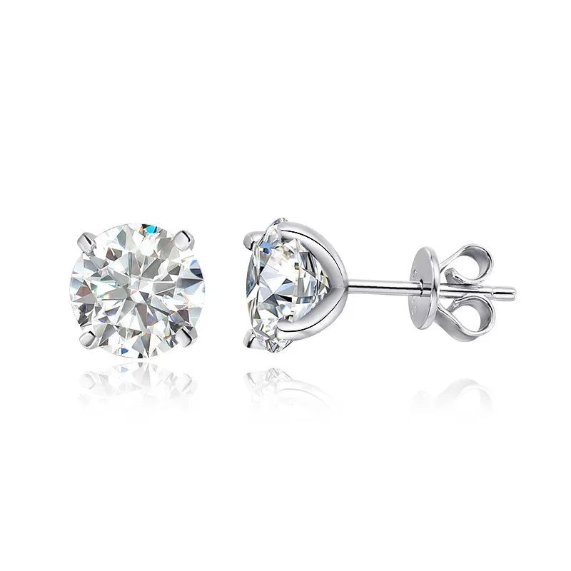 Rose Gold Color Moissanite Stud Earrings