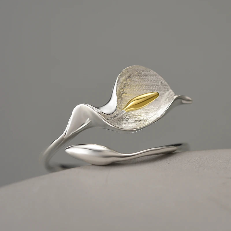 New Calla Lily Flower Adjustable Ring