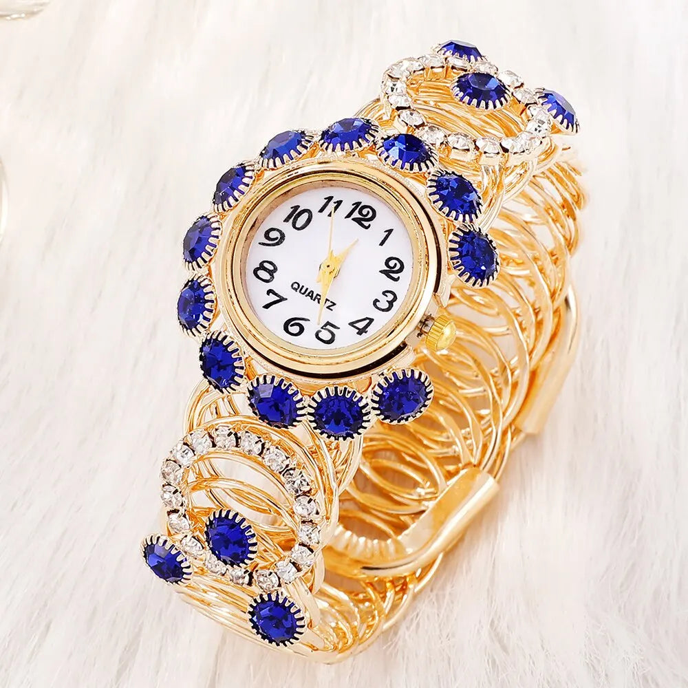 6PCS Set Luxury Womens Bracelet Quartz Watches