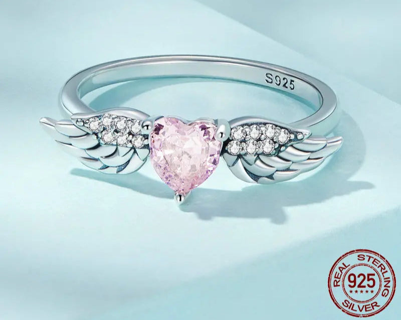 925 Sterling Silver Angel Wing Ring