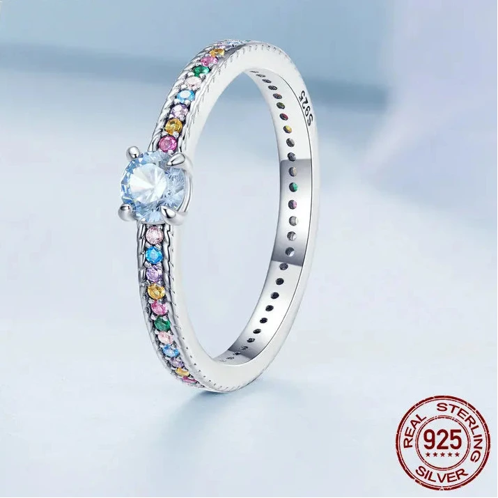 925 Sterling Silver Multicolor Zircon