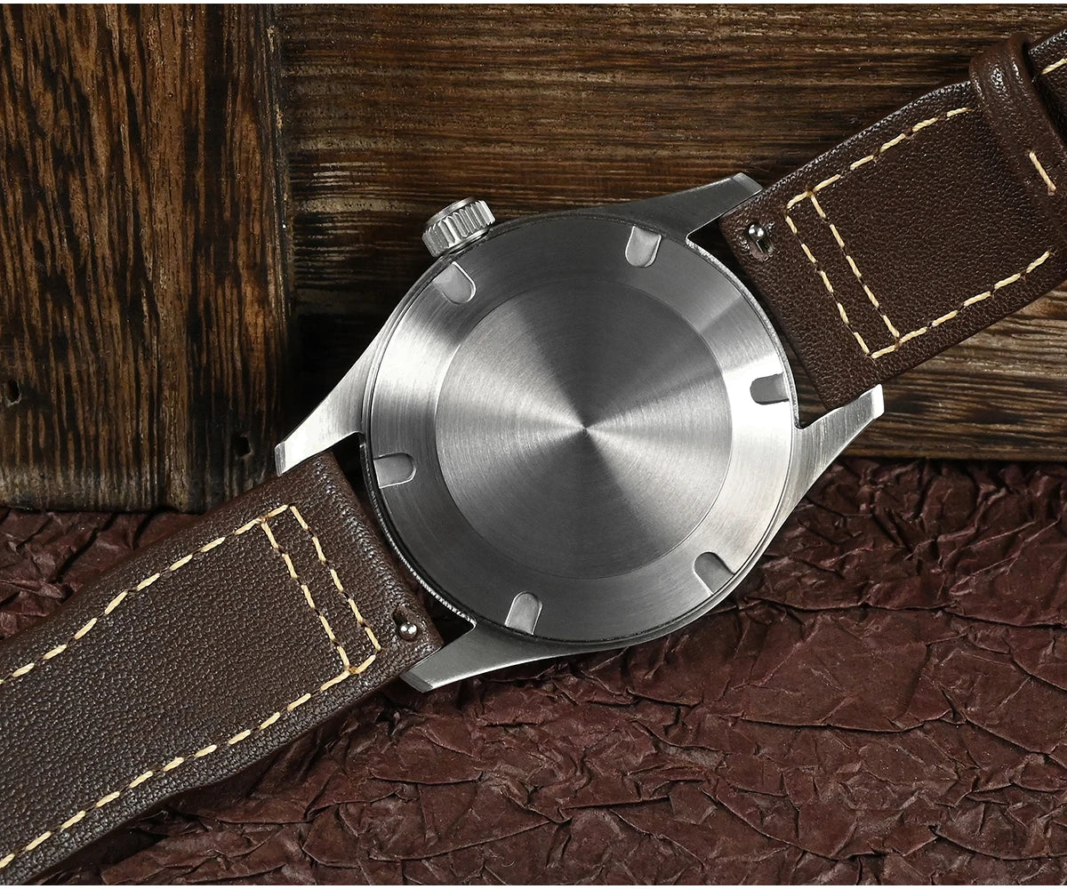San Martin Pilot Watch 37mm – RONDA Quartz, Luminous, 10 Bar