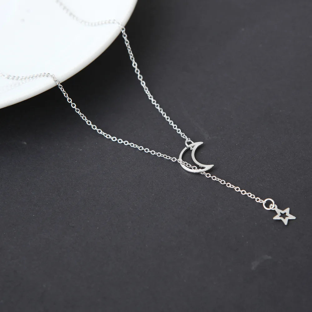 Colorful Moon Star Lightning Pendant Necklaces