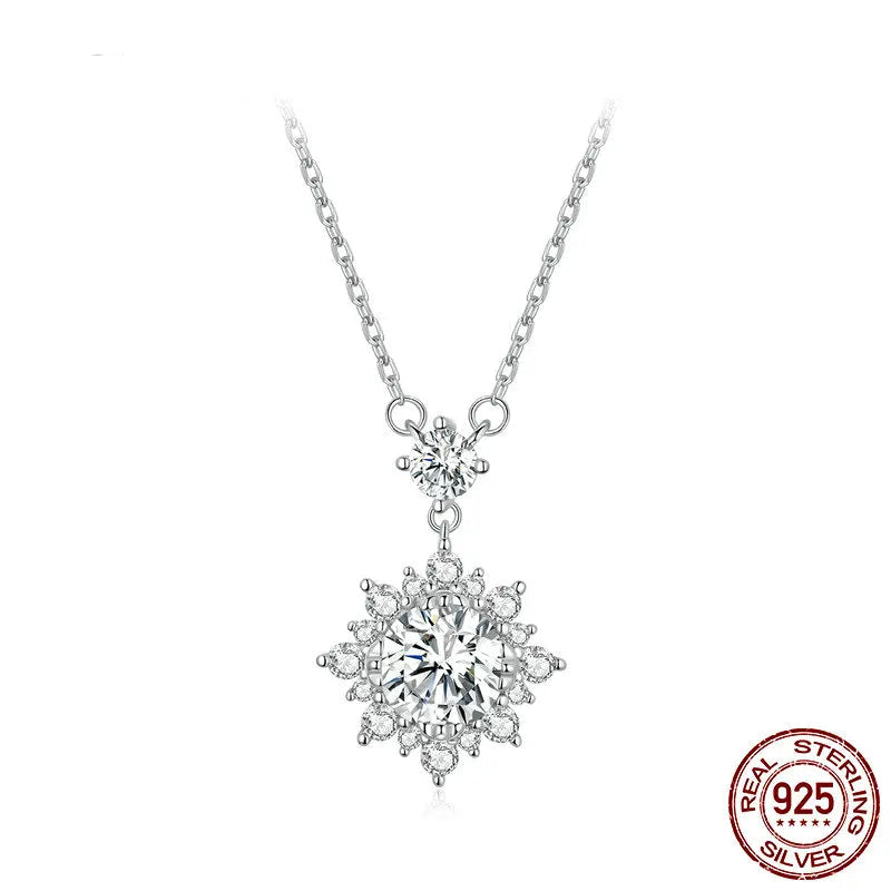 Moissanite Halo Necklace