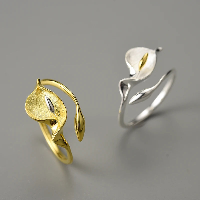 New Calla Lily Flower Adjustable Ring